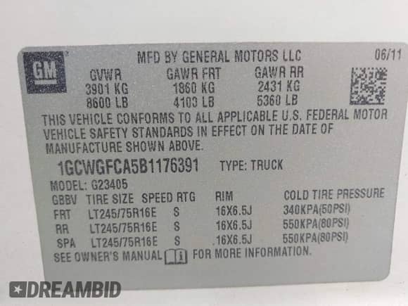 2011 Chevrolet Express Cargo with VIN 1GCWGFCA5B1176391, listed as a IAAI auction lot 42647146 with 333,761 mi miles and . Bid and sale history available at DreamBid. Image 9.