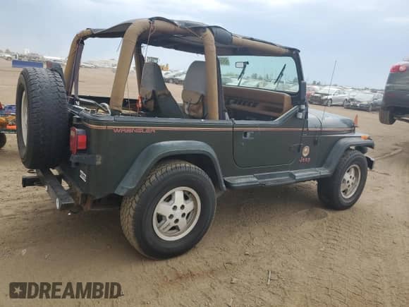1995 Jeep Wrangler Sahara with VIN 1J4FY49S3SP264977, listed as a Copart auction lot 60938014 with 681 mi miles and Clean title. Bid and sale history available at DreamBid. Image 3.
