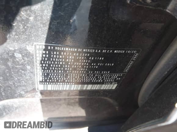 2021 Volkswagen Tiguan SE с VIN 3VV2B7AX7MM024324, выставлен на аукционе IAAI как лот 42549847 с пробегом 141 873 миль миль и . История ставок и продаж доступна на DreamBid. Изображение 9.