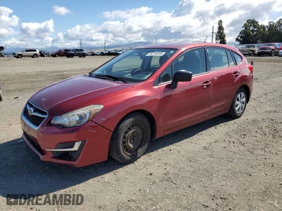 2015 Subaru Impreza 2.0i with VIN JF1GPAA65FG225605, listed as a Copart auction lot 56736995 with 134,678 mi miles and Salvage title. Bid and sale history available at DreamBid. Image 1.