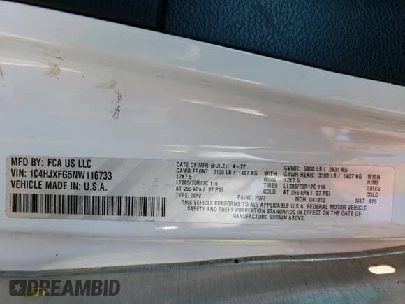 2022 Jeep Wrangler Unlimited Rubicon с VIN 1C4HJXFG5NW116733, выставлен на аукционе Copart как лот 79630704 с пробегом 50 949 миль миль и На запчасти • Non repairable. История ставок и продаж доступна на DreamBid. Изображение 13.