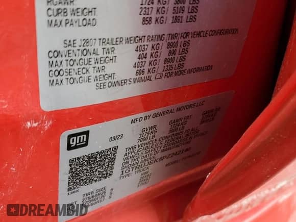 2023 GMC Sierra 1500 Elevation z VIN 1GTRUJEK5PZ242140, wystawiony jako Copart lot #47832705 z przebiegiem 28 751 mil mil oraz Czysty tytuł • Clean title. Historia ofert i sprzedaży dostępna na DreamBid. Obrazek 12.