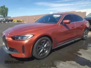 2023 BMW i4 eDrive35 with VIN WBY43AW02PFP81342, listed as a Copart auction lot 72035145 with 23,346 mi miles and Salvage title. Bid and sale history available at DreamBid. Image 1.