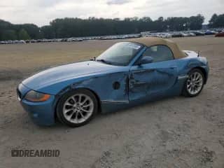 2003 BMW Z4 2.5i with VIN 4USBT33473LR60347, listed as a Copart auction lot 68012065 with 200,019 mi miles and Salvage title. Bid and sale history available at DreamBid. Image 1.
