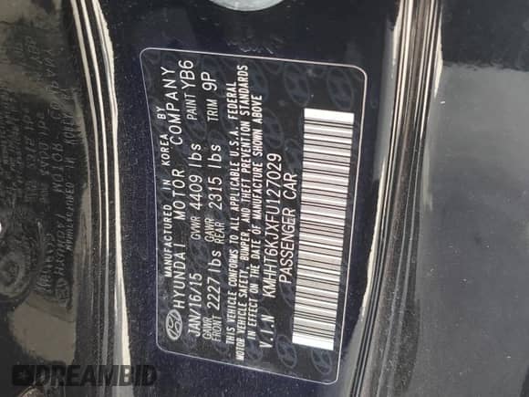 2015 Hyundai Genesis Coupe 3.8L Base z VIN KMHHT6KJXFU127029, wystawiony jako Copart lot #81247194 z przebiegiem 114 376 mil mil oraz Szkoda całkowita • Salvage title. Historia ofert i sprzedaży dostępna na DreamBid. Obrazek 12.