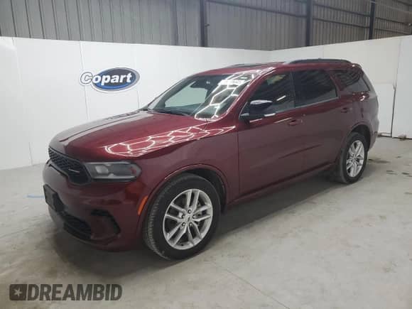 2024 Dodge Durango GT Plus z VIN 1C4RDJDG5RC119537, wystawiony jako Copart lot #66080225 z przebiegiem 48 492 mil mil oraz Czysty tytuł • Clean title. Historia ofert i sprzedaży dostępna na DreamBid. Obrazek 1.