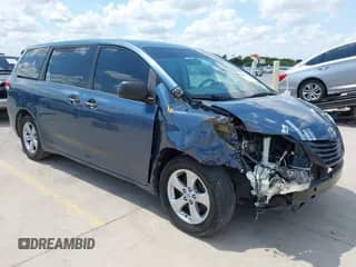 2014 Toyota Sienna L with VIN 5TDZK3DC8ES431620, listed as a IAAI auction lot 42896320 with 241,659 mi miles and . Bid and sale history available at DreamBid. Image 1.
