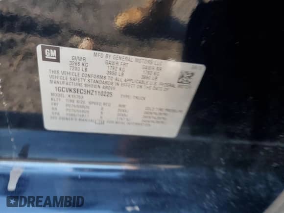 2017 Chevrolet Silverado 1500 LTZ with VIN 1GCVKSEC5HZ110225, listed as a Copart auction lot 46704345 with 129,445 mi miles and Salvage title. Bid and sale history available at DreamBid. Image 14.