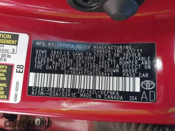2011 Toyota Corolla S с VIN 2T1BU4EE5BC568441, выставлен на аукционе IAAI как лот 43228259 с пробегом 105 677 миль миль и . История ставок и продаж доступна на DreamBid. Изображение 9.
