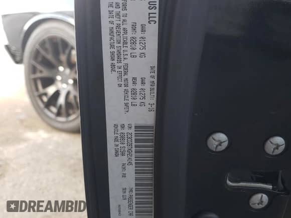 2016 Dodge Challenger R/T Plus с VIN 2C3CDZBTXGH214145, выставлен на аукционе Copart как лот 67198765 с пробегом 162 009 миль миль и Списание • Salvage title. История ставок и продаж доступна на DreamBid. Изображение 12.