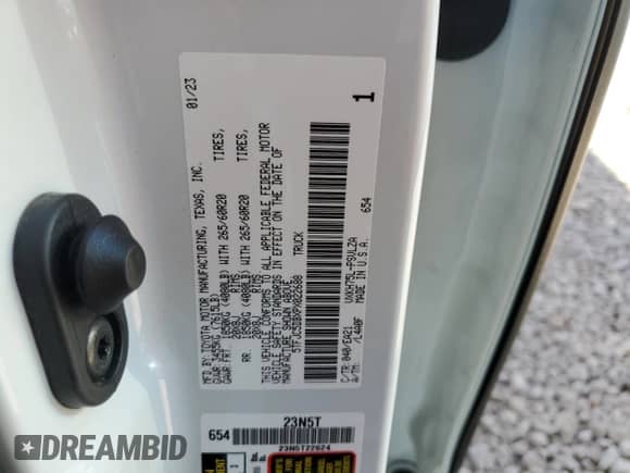 2023 Toyota Tundra Limited Hybrid z VIN 5TFJC5DBXPX022688, wystawiony jako Copart lot #72735774 z przebiegiem Nie podano mil oraz Szkoda całkowita • Salvage title. Historia ofert i sprzedaży dostępna na DreamBid. Obrazek 13.