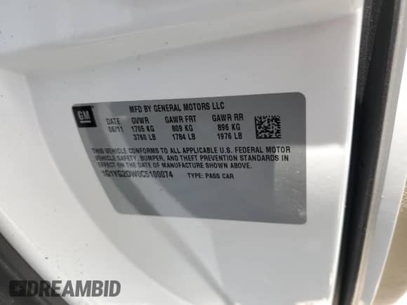 2012 Chevrolet Corvette 3LT с VIN 1G1YG2DW0C5100074, выставлен на аукционе Copart как лот 62068465 с пробегом 41 925 миль миль и Списание • Salvage title. История ставок и продаж доступна на DreamBid. Изображение 12.