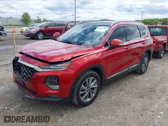 2019 Hyundai Santa Fe Ultimate z VIN 5NMS5CAD9KH026094, wystawiony jako IAAI lot #42316150 z przebiegiem 106 264 mil mil oraz . Historia ofert i sprzedaży dostępna na DreamBid. Obrazek 2.