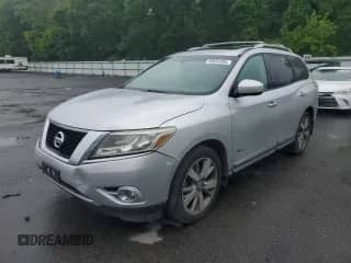 2014 Nissan Pathfinder Platinum Hybrid with VIN 5N1CR2MM1EC660531, listed as a Copart auction lot 59634305 with 164,996 mi miles and Clean title. Bid and sale history available at DreamBid. Image 1.