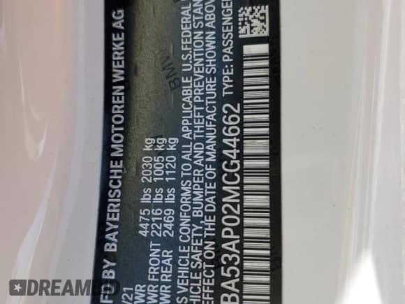 2021 BMW 4 Series 430i z VIN WBA53AP02MCG44662, wystawiony jako Copart lot #84973445 z przebiegiem Nie podano mil oraz Szkoda całkowita • Salvage title. Historia ofert i sprzedaży dostępna na DreamBid. Obrazek 12.