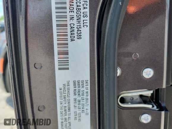 2022 Chrysler 300 S с VIN 2C3CCABG5NH154389, выставлен на аукционе Copart как лот 62130215 с пробегом 53 302 миль миль и Списание • Salvage title. История ставок и продаж доступна на DreamBid. Изображение 12.