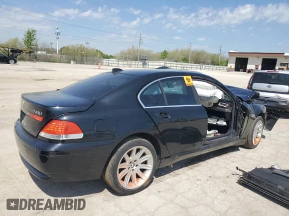 2004 BMW 7 Series with VIN WBAGL63544DP73355, listed as a Copart auction lot 54419695 with Not provided miles and Salvage title. Bid and sale history available at DreamBid. Image 3.