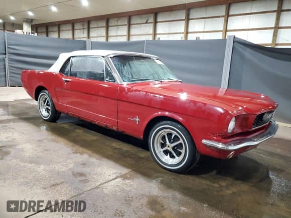1966 Ford Mustang with VIN 6F07T705281, listed as a Copart auction lot 52744635 with 89,364 mi miles and Salvage title. Bid and sale history available at DreamBid. Image 4.