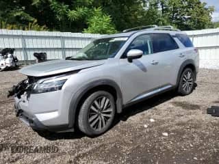 2022 Nissan Pathfinder Platinum with VIN 5N1DR3DK0NC206828, listed as a Copart auction lot 69565255 with 58,171 mi miles and Salvage title. Bid and sale history available at DreamBid. Image 1.