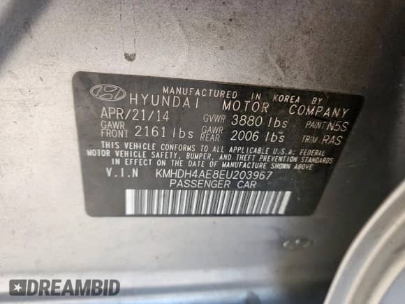 2014 Hyundai Elantra SE с VIN KMHDH4AE8EU203967, выставлен на аукционе Copart как лот 82270005 с пробегом 231 532 миль миль и Чистый • Clean title. История ставок и продаж доступна на DreamBid. Изображение 12.