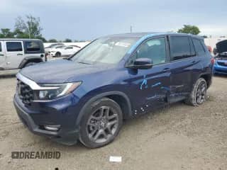 2022 Honda Passport EX-L with VIN 5FNYF7H58NB002839, listed as a Copart auction lot 80376355 with 27,268 mi miles and Salvage title. Bid and sale history available at DreamBid. Image 1.