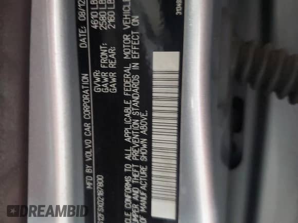 2013 Volvo S60 T5 Premier с VIN YV1612FSXD2187800, выставлен на аукционе Copart как лот 85691225 с пробегом 141 250 миль миль и Списание • Salvage title. История ставок и продаж доступна на DreamBid. Изображение 12.