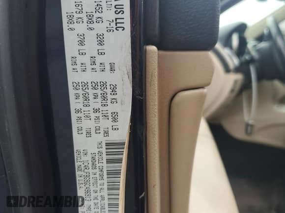 2016 Jeep Grand Cherokee Limited with VIN 1C4RJFBG9GC496913, listed as a Copart auction lot 69565975 with 107,204 mi miles and Salvage title. Bid and sale history available at DreamBid. Image 14.