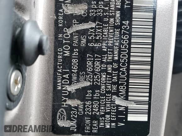 2013 Hyundai Tucson GLS с VIN KM8JUCAC5DU566734, выставлен на аукционе Copart как лот 90823465 с пробегом 170 827 миль миль и Чистый • Clean title. История ставок и продаж доступна на DreamBid. Изображение 13.