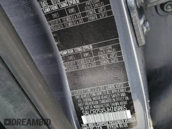 2018 Land Rover Discovery Sport HSE с VIN SALCR2SX5JH749865, выставлен на аукционе Copart как лот 47650555 с пробегом 81 766 миль миль и Списание • Salvage title. История ставок и продаж доступна на DreamBid. Изображение 14.