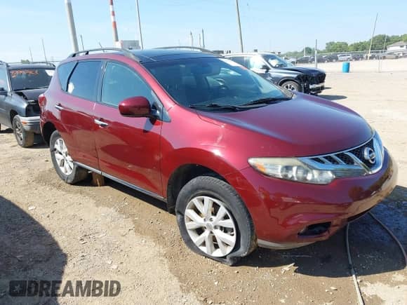 2012 Nissan Murano SL with VIN JN8AZ1MW8CW233578, listed as a IAAI auction lot 42937020 with 126,315 mi miles and . Bid and sale history available at DreamBid. Image 1.