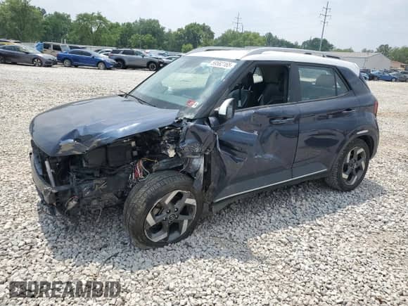 2020 Hyundai Venue Denim с VIN KMHRC8A36LU047404, выставлен на аукционе Copart как лот 59582165 с пробегом Не указан миль и Списание • Salvage title. История ставок и продаж доступна на DreamBid. Изображение 1.