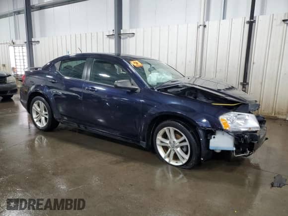 2012 Dodge Avenger SE with VIN 1C3CDZAG1CN291024, listed as a Copart auction lot 66463935 with 269,736 mi miles and Salvage title. Bid and sale history available at DreamBid. Image 4.