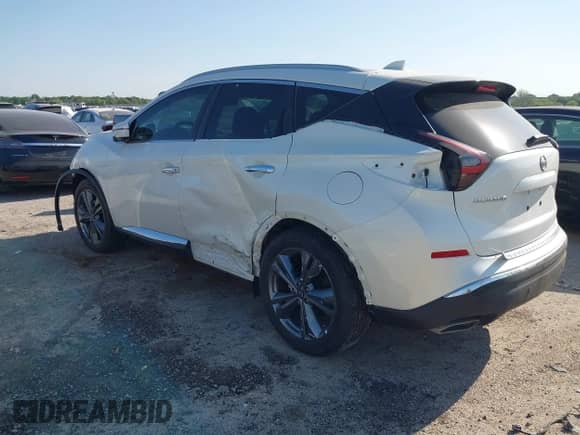 2024 Nissan Murano Platinum with VIN 5N1AZ2DS5RC108736, listed as a IAAI auction lot 42029826 with 18,026 mi miles and . Bid and sale history available at DreamBid. Image 3.