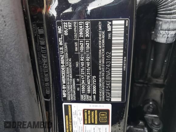 2022 Mercedes-Benz GLS 450 with VIN 4JGFF5KE8NA743162, listed as a Copart auction lot 69263455 with 35,852 mi miles and Salvage title. Bid and sale history available at DreamBid. Image 13.