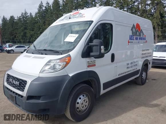 2019 Ram ProMaster Cargo with VIN 3C6TRVCG7KE530928, listed as a IAAI auction lot 42207644 with 89,553 mi miles and . Bid and sale history available at DreamBid. Image 2.