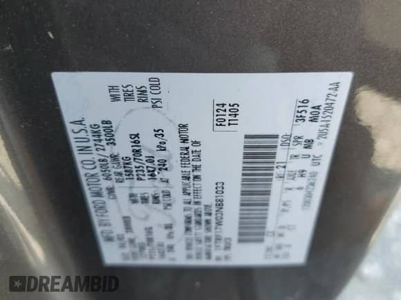 2003 Ford F-150 XL z VIN 1FTRF17W03NB81033, wystawiony jako Copart lot #69110375 z przebiegiem Nie podano mil oraz Szkoda całkowita • Salvage title. Historia ofert i sprzedaży dostępna na DreamBid. Obrazek 12.