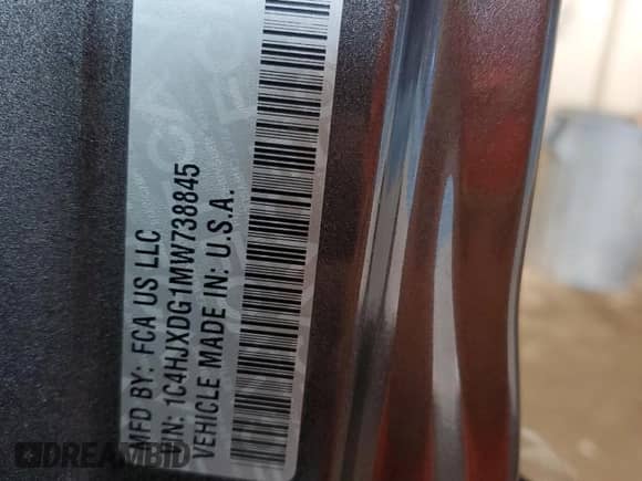 2021 Jeep Wrangler Unlimited Sport S with VIN 1C4HJXDG1MW738845, listed as a Copart auction lot 63879395 with 61,501 mi miles and Salvage title. Bid and sale history available at DreamBid. Image 14.