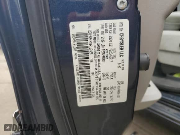 2008 Dodge Grand Caravan SXT с VIN 2D8HN54X18R117498, выставлен на аукционе Copart как лот 70630885 с пробегом 287 243 миль миль и Чистый • Clean title. История ставок и продаж доступна на DreamBid. Изображение 13.