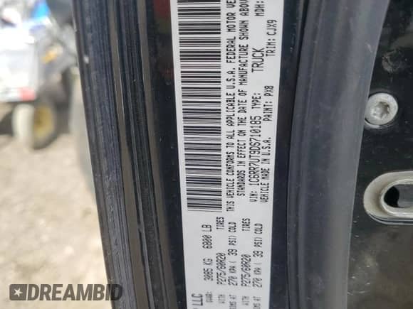 2013 Ram 1500 Sport with VIN 1C6RR7UT9DS710185, listed as a Copart auction lot 49458815 with 171,823 mi miles and Salvage title. Bid and sale history available at DreamBid. Image 12.