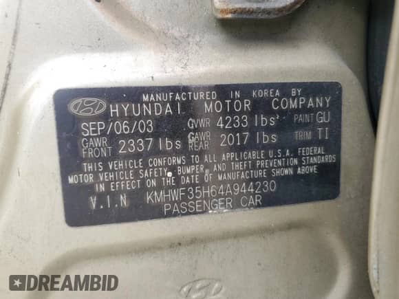 2004 Hyundai Sonata GLS z VIN KMHWF35H64A944230, wystawiony jako Copart lot #80406905 z przebiegiem 101 258 mil mil oraz Szkoda całkowita • Salvage title. Historia ofert i sprzedaży dostępna na DreamBid. Obrazek 12.