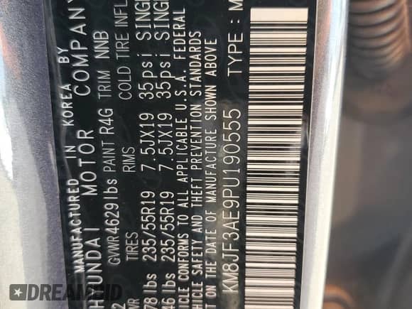 2023 Hyundai Tucson XRT with VIN KM8JF3AE9PU190555, listed as a Copart auction lot 70407855 with 22,443 mi miles and Salvage title. Bid and sale history available at DreamBid. Image 13.