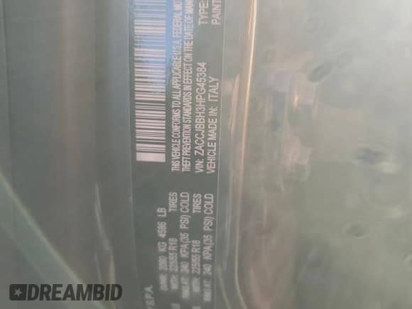 2017 Jeep Renegade Altitude with VIN ZACCJBBH3HPG45384, listed as a Copart auction lot 78952154 with 51,161 mi miles and Salvage title. Bid and sale history available at DreamBid. Image 13.