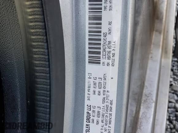 2014 Chrysler 200 LX с VIN 1C3CCBAG7EN101465, выставлен на аукционе Copart как лот 86891255 с пробегом 145 249 миль миль и Списание • Salvage title. История ставок и продаж доступна на DreamBid. Изображение 12.