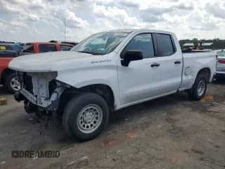 2020 Chevrolet Silverado 1500 Work Truck with VIN 1GCRWAEF7LZ343719, listed as a Copart auction lot 58968395 with 122,411 mi miles and Salvage title. Bid and sale history available at DreamBid. Image 1.