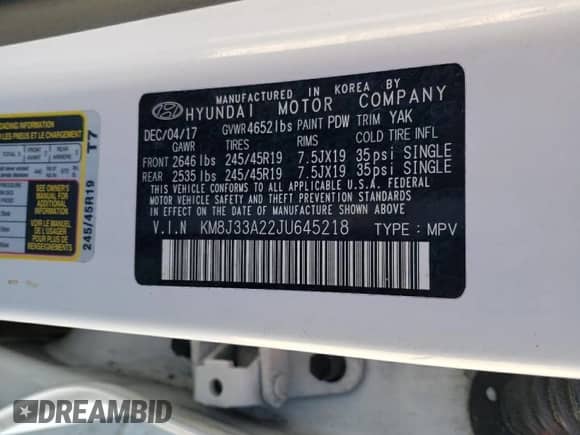 2018 Hyundai Tucson Value z VIN KM8J33A22JU645218, wystawiony jako Copart lot #90871735 z przebiegiem 137 400 mil mil oraz Czysty tytuł • Clean title. Historia ofert i sprzedaży dostępna na DreamBid. Obrazek 12.