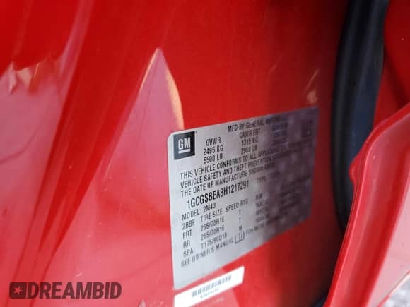 2017 Chevrolet Colorado 2WD WT with VIN 1GCGSBEA8H1217291, listed as a Copart auction lot 54599935 with 167,977 mi miles and Salvage title. Bid and sale history available at DreamBid. Image 12.