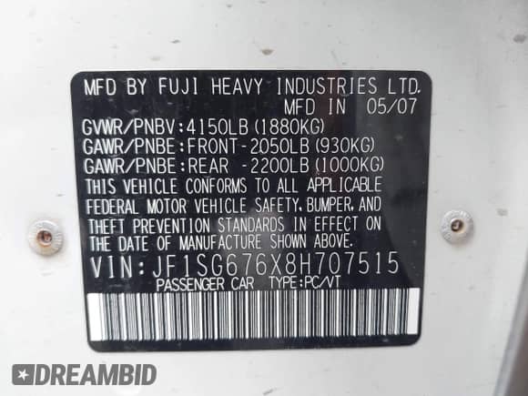 2008 Subaru Forester X L.L. Bean с VIN JF1SG676X8H707515, выставлен на аукционе IAAI как лот 41474285 с пробегом 130 089 миль миль и . История ставок и продаж доступна на DreamBid. Изображение 9.