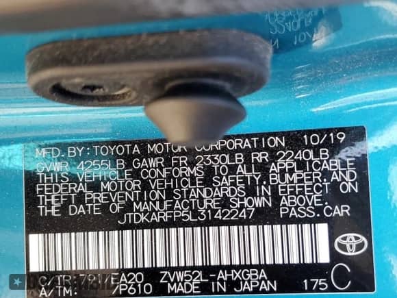 2020 Toyota Prius LE с VIN JTDKARFP5L3142247, выставлен на аукционе Copart как лот 81970825 с пробегом 122 666 миль миль и Списание • Salvage title. История ставок и продаж доступна на DreamBid. Изображение 13.