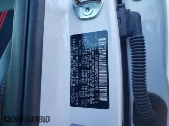 2024 Hyundai Kona N Line with VIN KM8HACA35RU086143, listed as a Copart auction lot 75915634 with 19,867 mi miles and Salvage title. Bid and sale history available at DreamBid. Image 14.