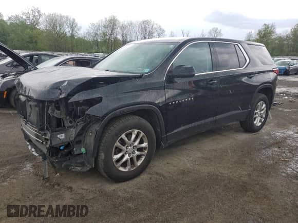 2021 Chevrolet Traverse LS with VIN 1GNEVFKW9MJ233894, listed as a Copart auction lot 55299425 with 55,325 mi miles and Salvage title. Bid and sale history available at DreamBid. Image 1.